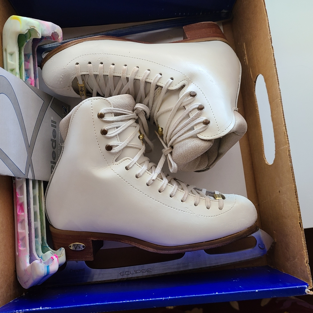 White Riedell Ice Figure Skates